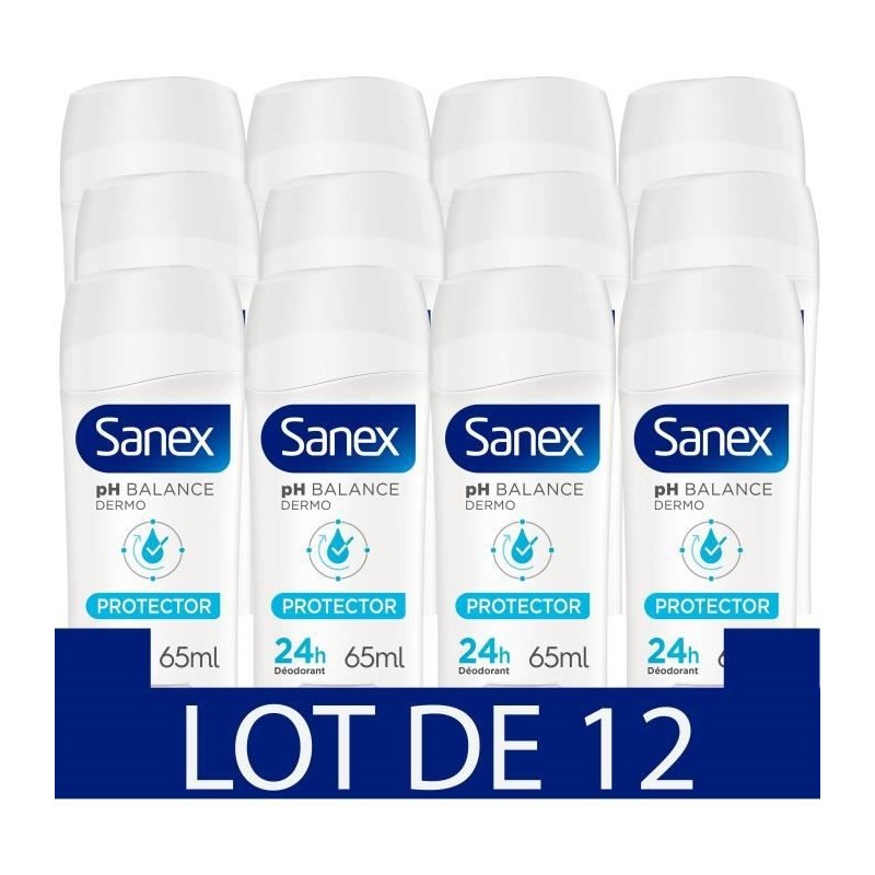 [Lot de 12] SANEX Déodorants solides stick sensitive ZERO% 65ML