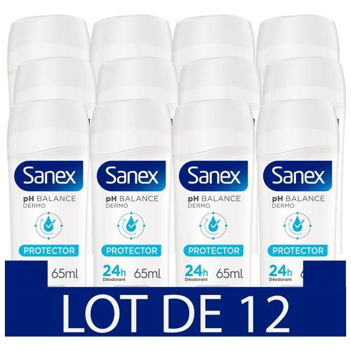 [Lot de 12] SANEX Déodorants solides stick sensitive ZERO% 65ML