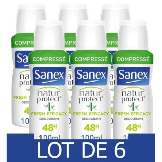 Lot de 6 SANEX Déodorant naturel Natur Protect Fresh efficacité 48h