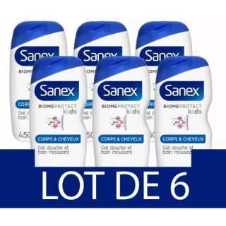 [Lot de 6] SANEX Gels douches Enfant Biome Protect Dermo Corps et Chev