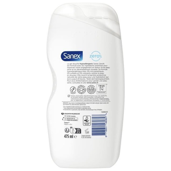 SANEX Gels douches Essentiel Peaux Sensibles - 475 ml