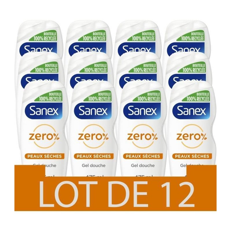 [Lot de 12] SANEX Gels douches Essentiel Peaux Seches - 475 ml