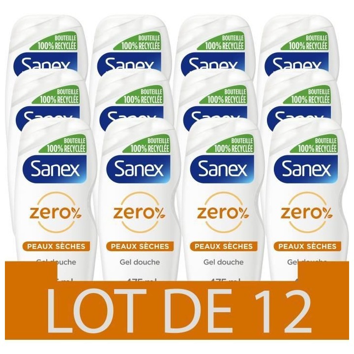 [Lot de 12] SANEX Gels douches Essentiel Peaux Seches - 475 ml