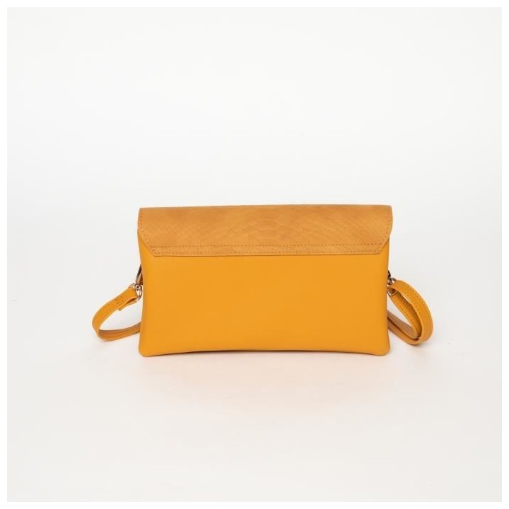 MANOUKIAN Sac a Main Sandys Effet Python Jaune Femme