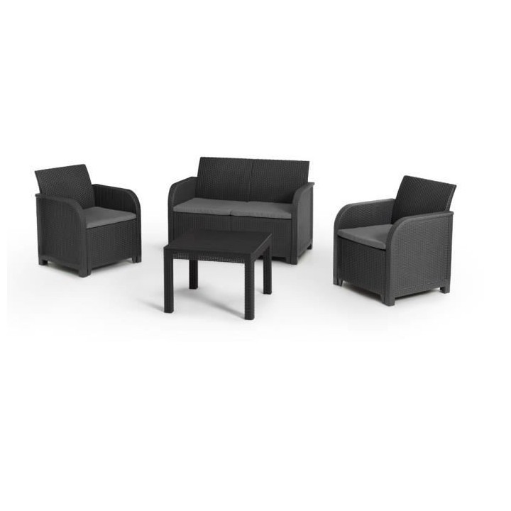 Salon de jardin – en résine – Allibert by KETER – 4 personnes