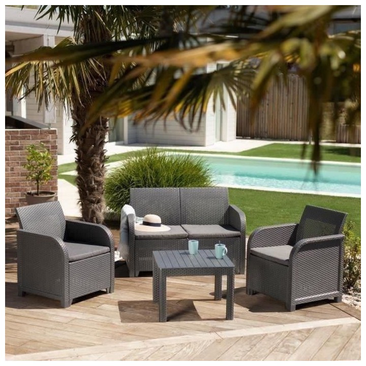 Salon de jardin - en résine - Allibert by KETER - 4 personnes - SanRe