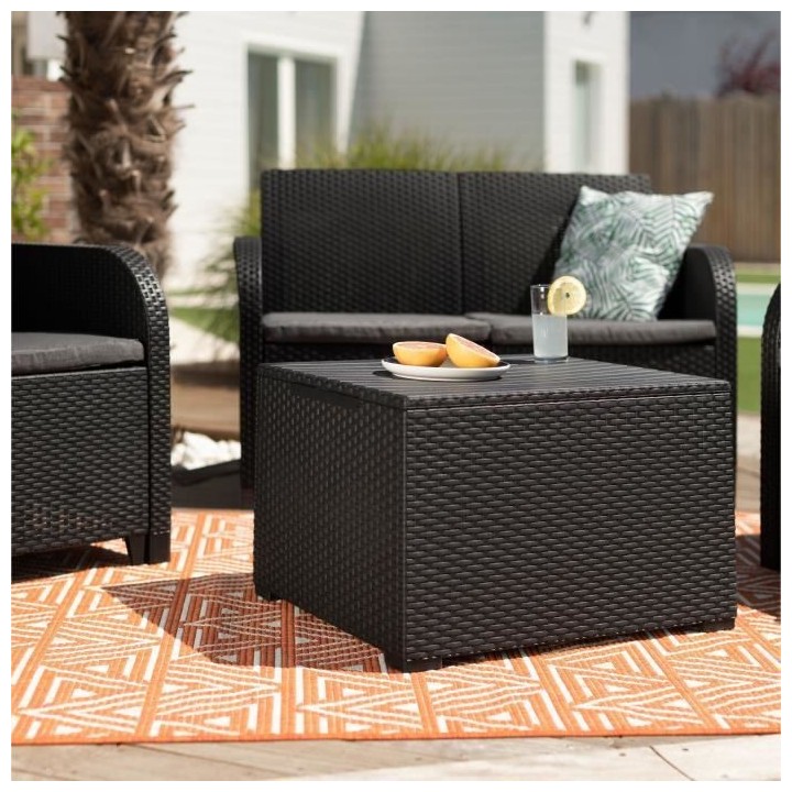 Salon de jardin avec coffre de rangement - en résine - Allibert by KE