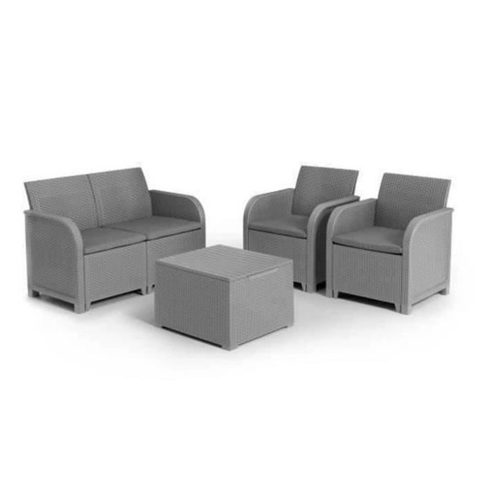 Salon de jardin avec coffre de rangement - résine - Allibert by KETER