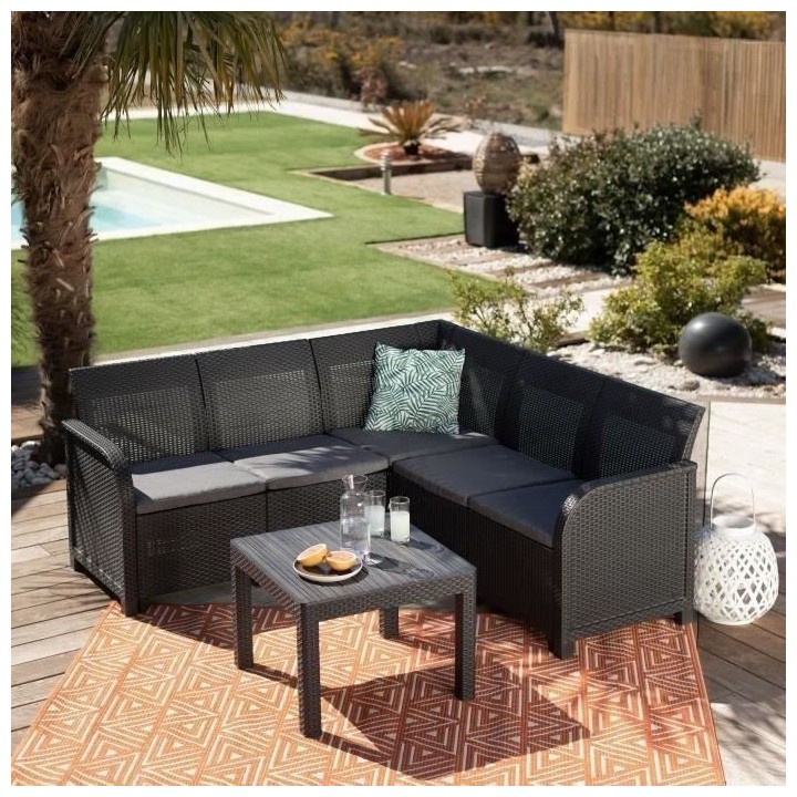 Salon de jardin - résine aspect rotin tressé- Allibert by KETER - 5