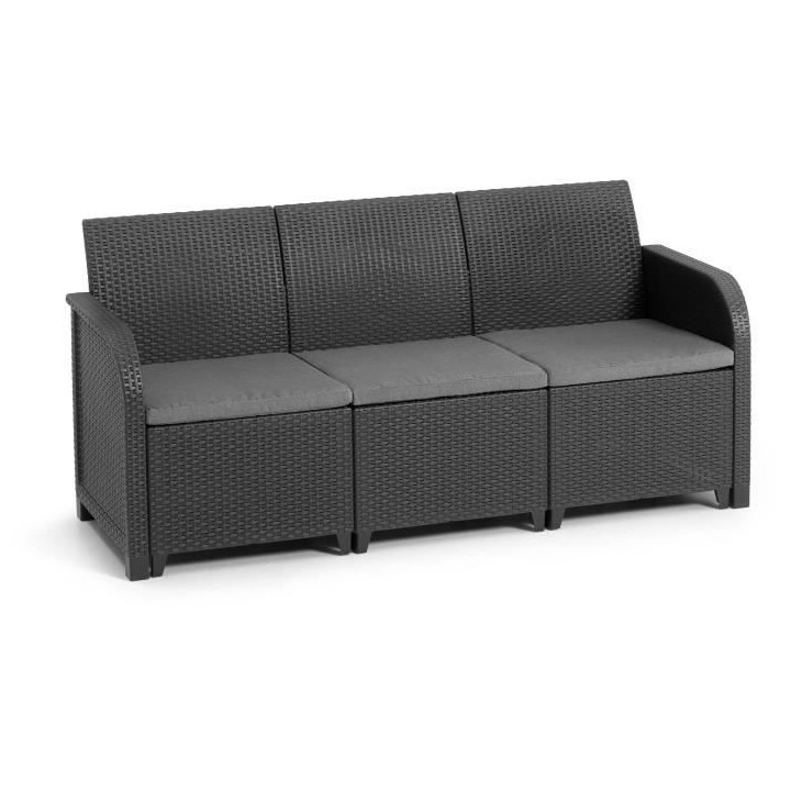 Salon de jardin - en résine imitation rotin tressé - Allibert by KET