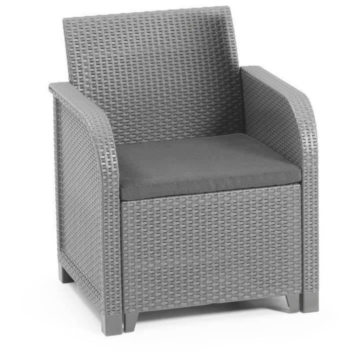 Salon de jardin - en résine imitation rotin tressé - Allibert by KET