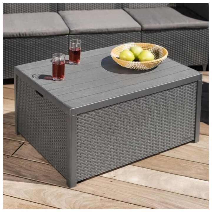 Salon de jardin - en résine imitation rotin tressé - Allibert by KET