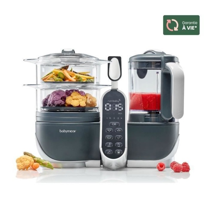 BABYMOOV Nutribaby(+) - Robot Multifonctions 6 en 1 - Cuiseur-vapeur/M