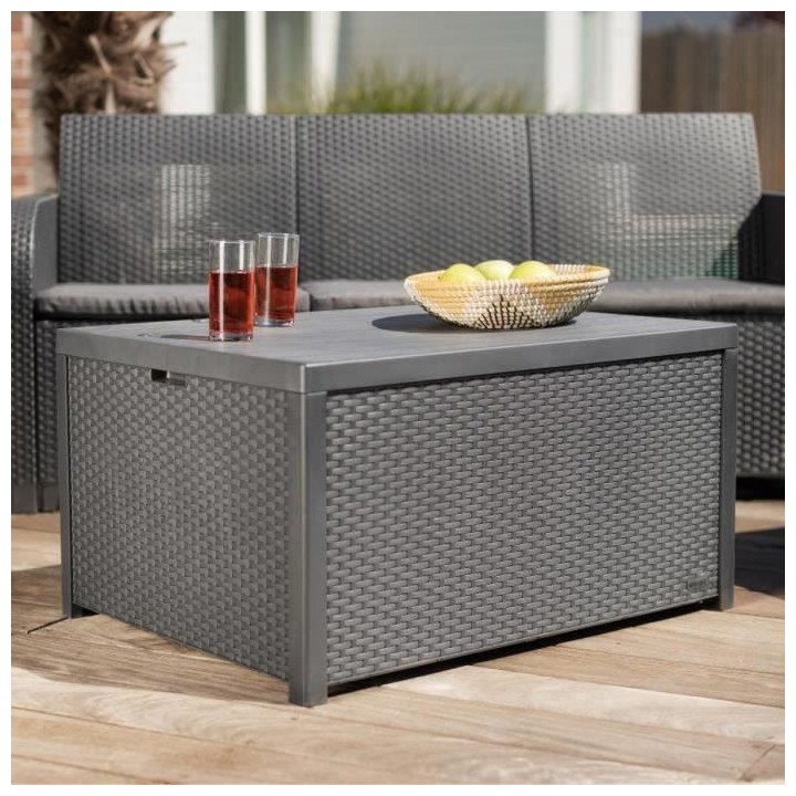 Salon de jardin - en résine imitation rotin tressé - Allibert by KET