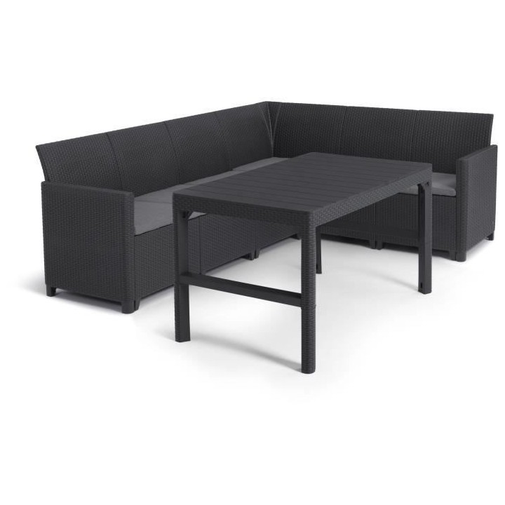 Salon de jardin avec table basse 2 en 1 - en résine - Allibert by KET