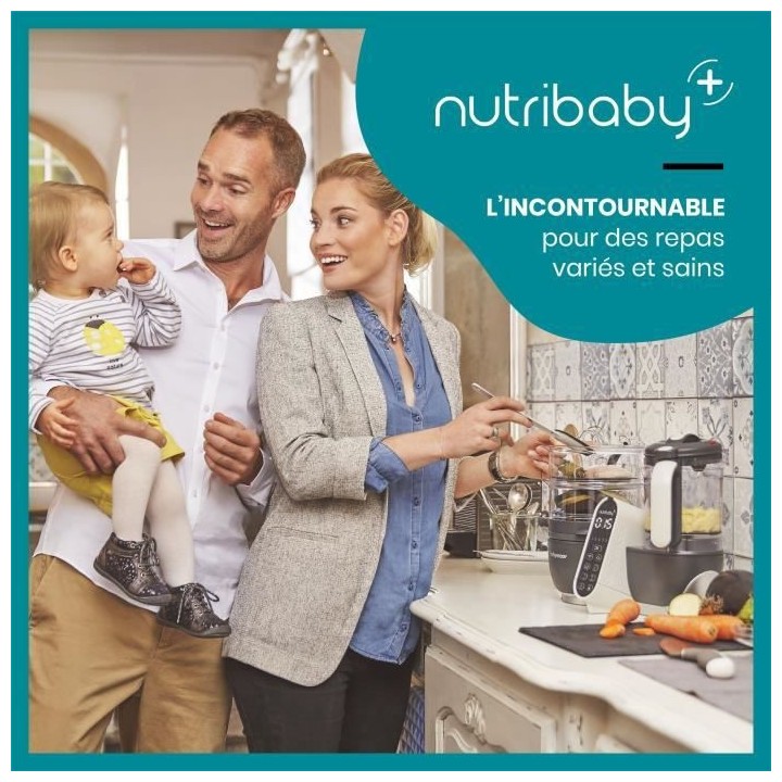 BABYMOOV Nutribaby(+) - Robot Multifonctions 6 en 1 - Cuiseur-vapeur/M