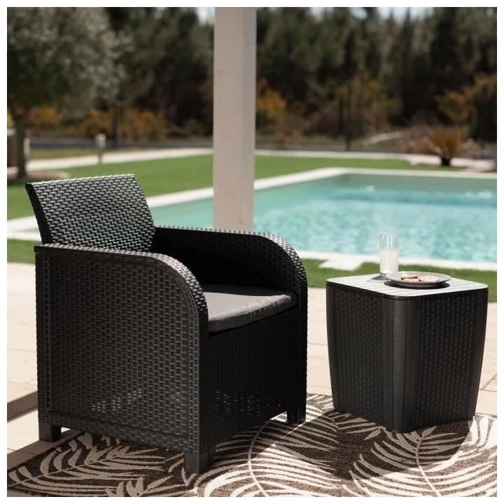 Allibert by KETER - Sanremo - fauteuil de jardin avec coussin - en ré