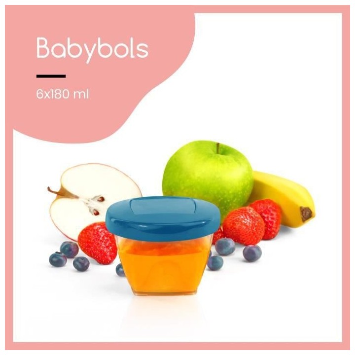 BABYMOOV Babybols Kit M - 6 x 180 ml - Pots de conservation hermétiqu