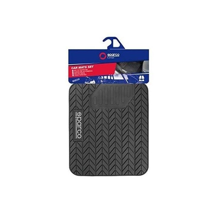 4 TAPIS DE SOL PVC NOIRS SPARCO (3 PARTIES)