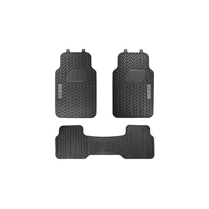 4 TAPIS DE SOL PVC NOIRS SPARCO (3 PARTIES)