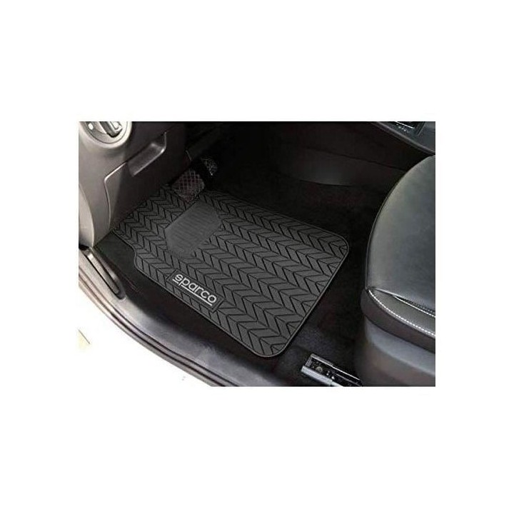 4 TAPIS DE SOL PVC NOIRS SPARCO (3 PARTIES)