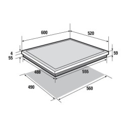 Table de Cuisson Induction SAUTER - 4 foyers - L60 x P51cm - SPI4664B - 7200W - Revetement verre - Noir