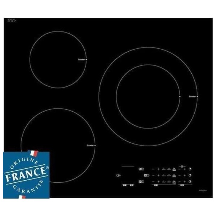 Table de cuisson induction - SAUTER - 3 zones - 7200 W - L60 x P52 cm