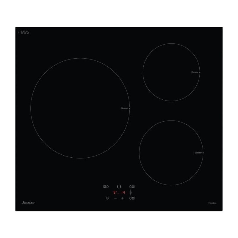 Table de cuisson induction SAUTER - 3 foyers - L60 cm - SI934B - 7200W - Noir