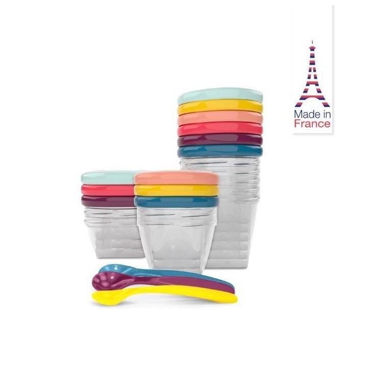 BABYMOOV Babybols Kit XXL MultiSet 12 pots de conservation + 3 cuiller