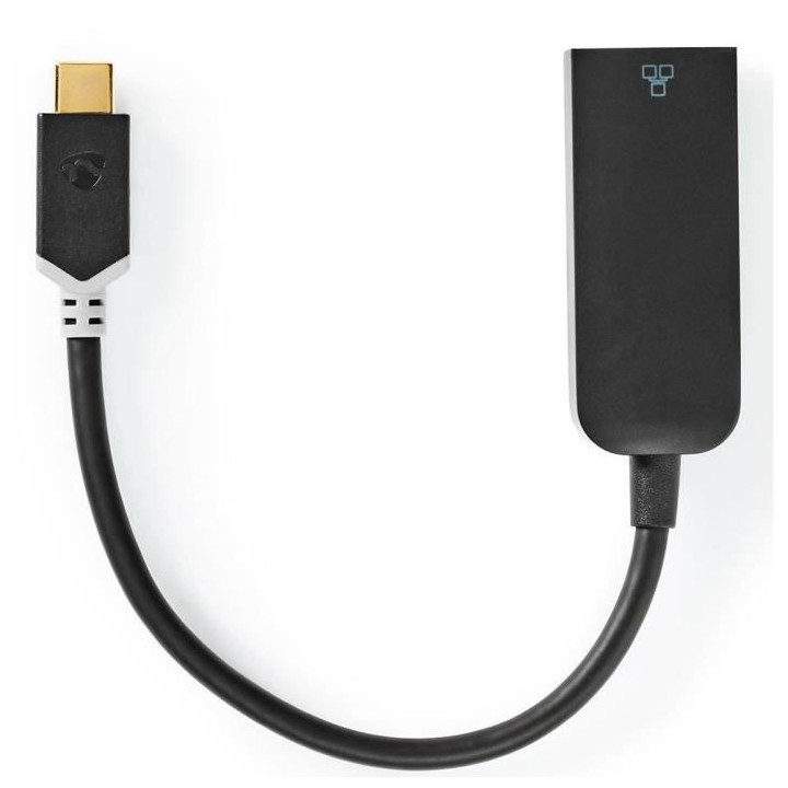 NEDIS Câble adaptateur USB-C Mâle - RJ45 Femelle 1 Gbit 0,2 m - Anth