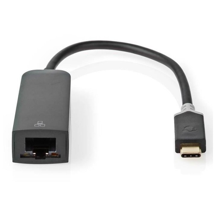 NEDIS Câble adaptateur USB-C Mâle - RJ45 Femelle 1 Gbit 0,2 m - Anth