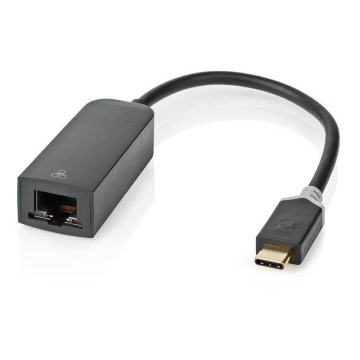 NEDIS Câble adaptateur USB-C Mâle - RJ45 Femelle 1 Gbit 0,2 m - Anth