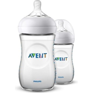 PHILIPS AVENT SCF033/27 Lot de 2 Biberons Natural - 260 ml - débit le