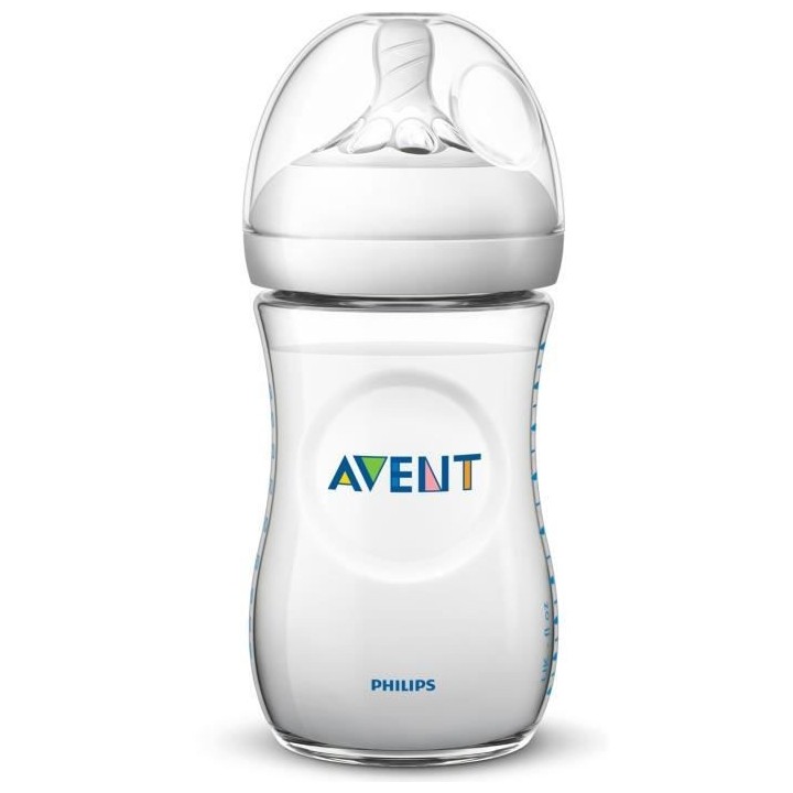 PHILIPS AVENT SCF033/27 Lot de 2 Biberons Natural - 260 ml - débit le