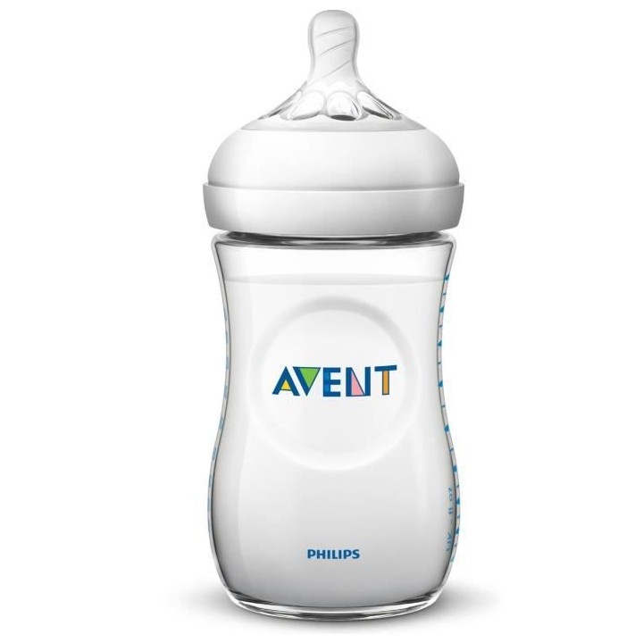 PHILIPS AVENT SCF033/27 Lot de 2 Biberons Natural - 260 ml - débit le