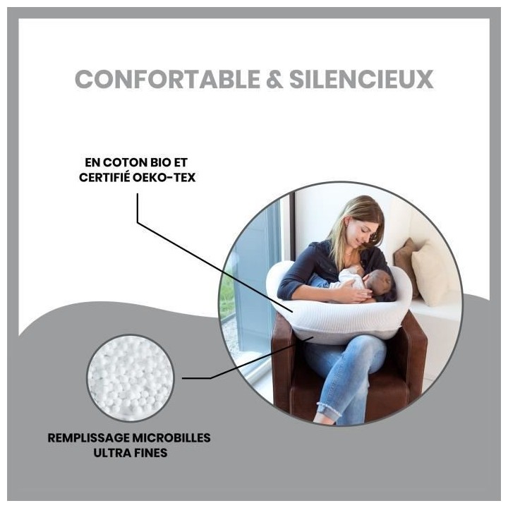 BABYMOOV Coussin de maternité Doomoo Classic grey