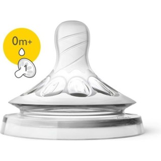 PHILIPS AVENT SCF041/27 Lot de 2 tétines Natural - 0 mois et plus - D