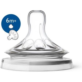 PHILIPS AVENT SCF046/27 Lot de 2 tétines Natural - 6 Mois et - Débit