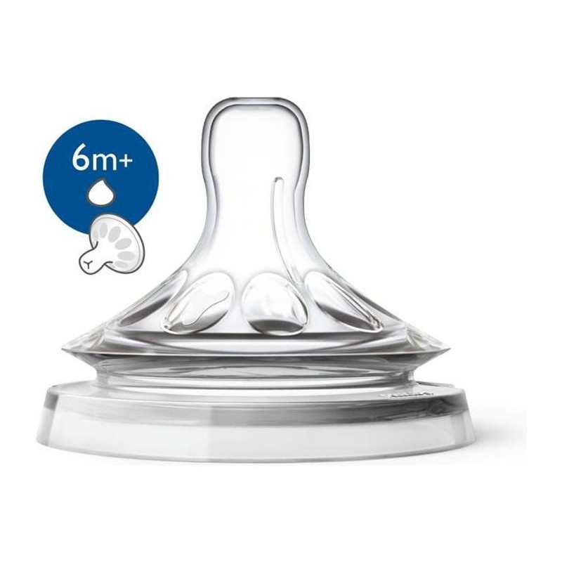 PHILIPS AVENT SCF046/27 Lot de 2 tétines Natural - 6 Mois et - Débit liquide épais