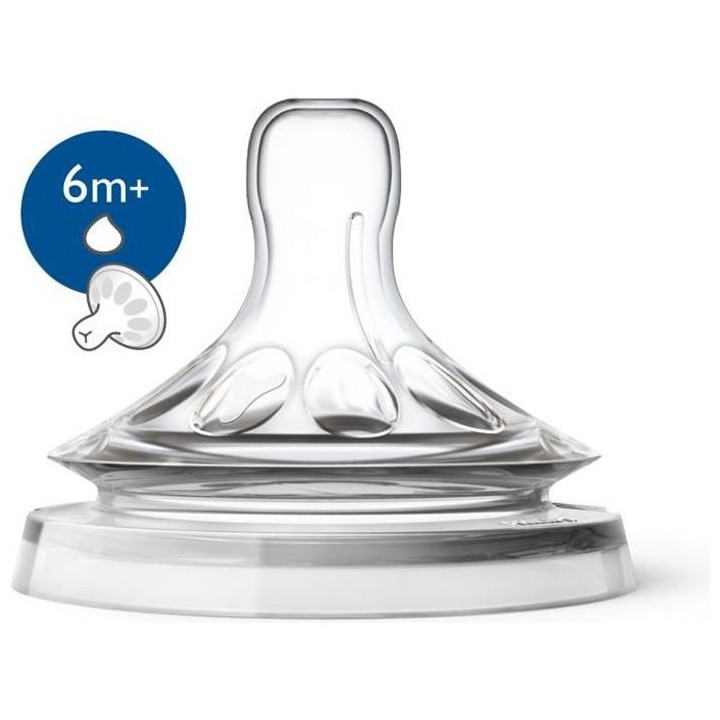 PHILIPS AVENT SCF046/27 Lot de 2 tétines Natural - 6 Mois et - Débit