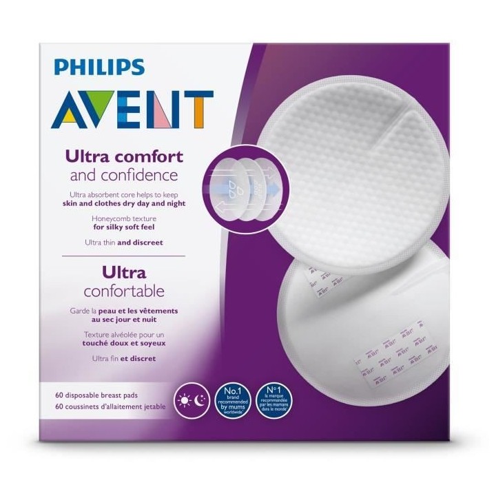 PHILIPS AVENT SCF254/61 - 60 Coussinets Jetables Jour & Nuit
