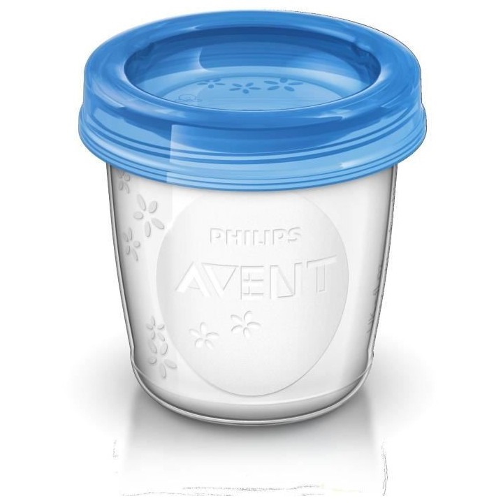 PHILIPS AVENT SCF618/10 Lot de Pots de Conservation Lait Maternel Réu