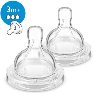 PHILIPS AVENT SCF633/27 Lot de 2 tétines Natural - 3 mois et + - Déb