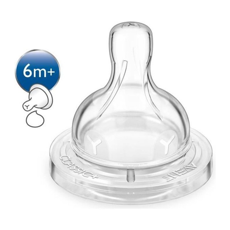 PHILIPS AVENT SCF636/27 Lot de 2 tétines anti-colic - 6 mois et + - Débit liquide épais