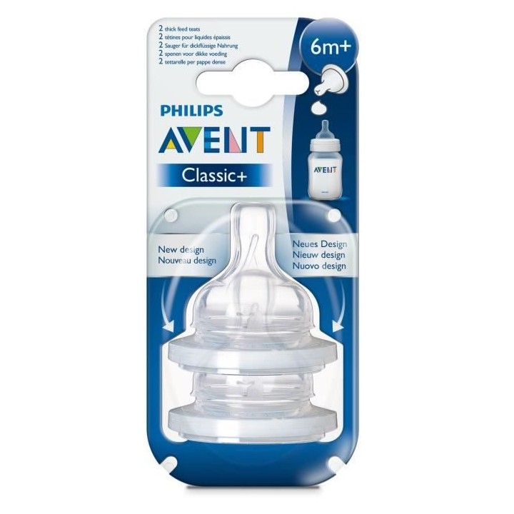 PHILIPS AVENT SCF636/27 Lot de 2 tétines anti-colic - 6 mois et + - D