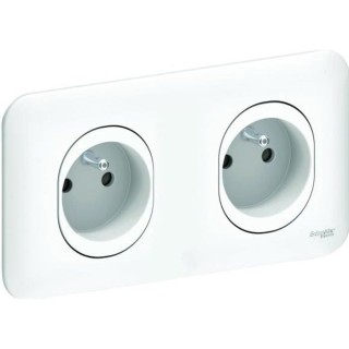 SCHNEIDER ELECTRIC Double prise de courant 2P+T pré-câblée avec éc