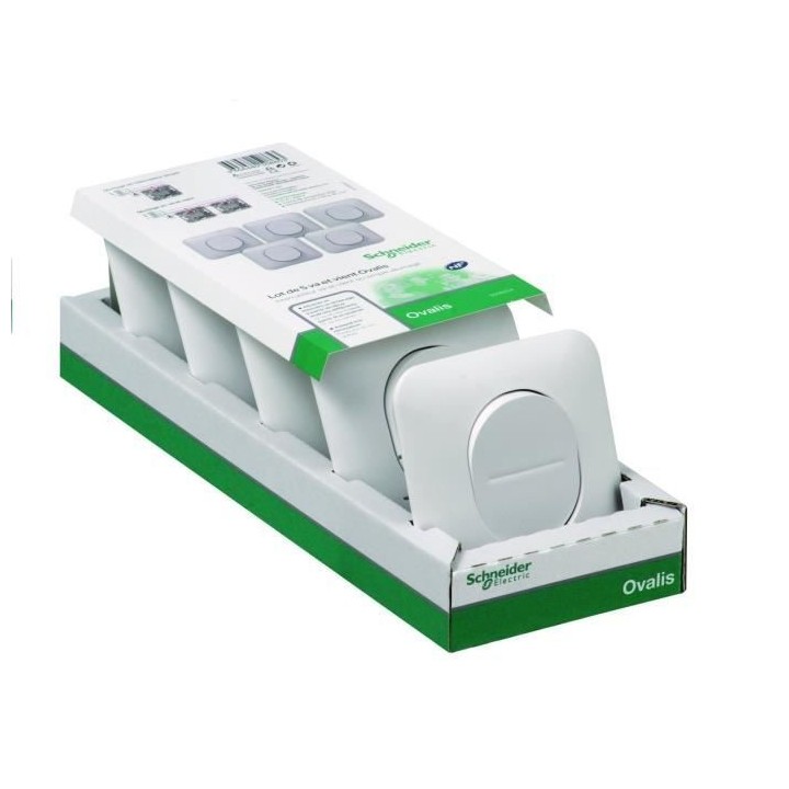 SCHNEIDER ELECTRIC ELECTRIC Lot de 5 interrupteurs va-et-vient Ovalis