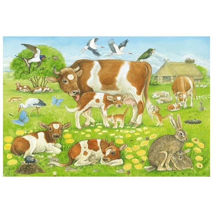 SCHMIDT AND SPIELE Puzzle enfant - Familles d'animaux - 3x48 pcs