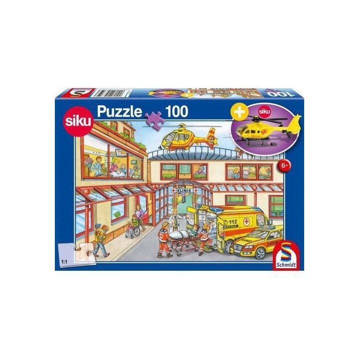 Puzzle - Avec modele Siku - SCHMIDT SPIELE - Hélicoptere de sauvetage