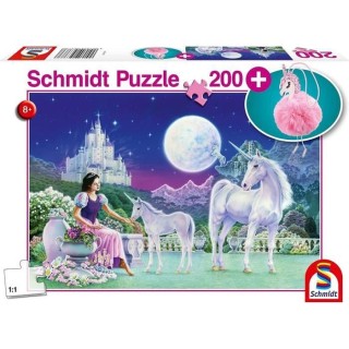 Puzzle - Avec porte-clé peluche - SCHMIDT SPIELE - Licorne - 200 piec